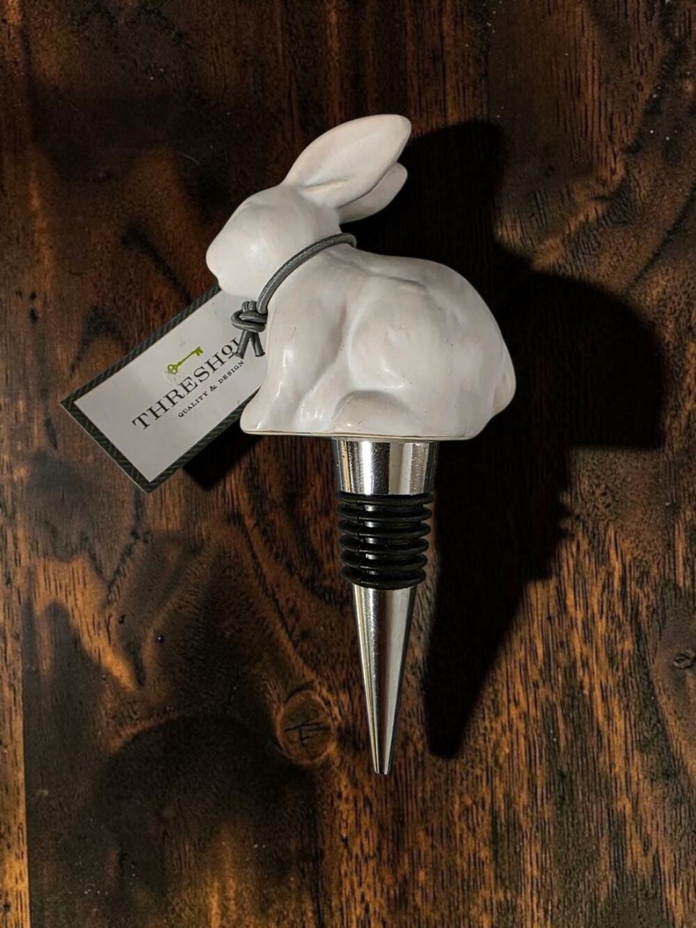 Threshold White Rabbit Bunny Stoneware Bottle Stopper Target Easter Spring Decor